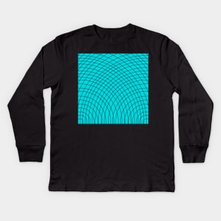 Turquoise arched geometric pattern Kids Long Sleeve T-Shirt